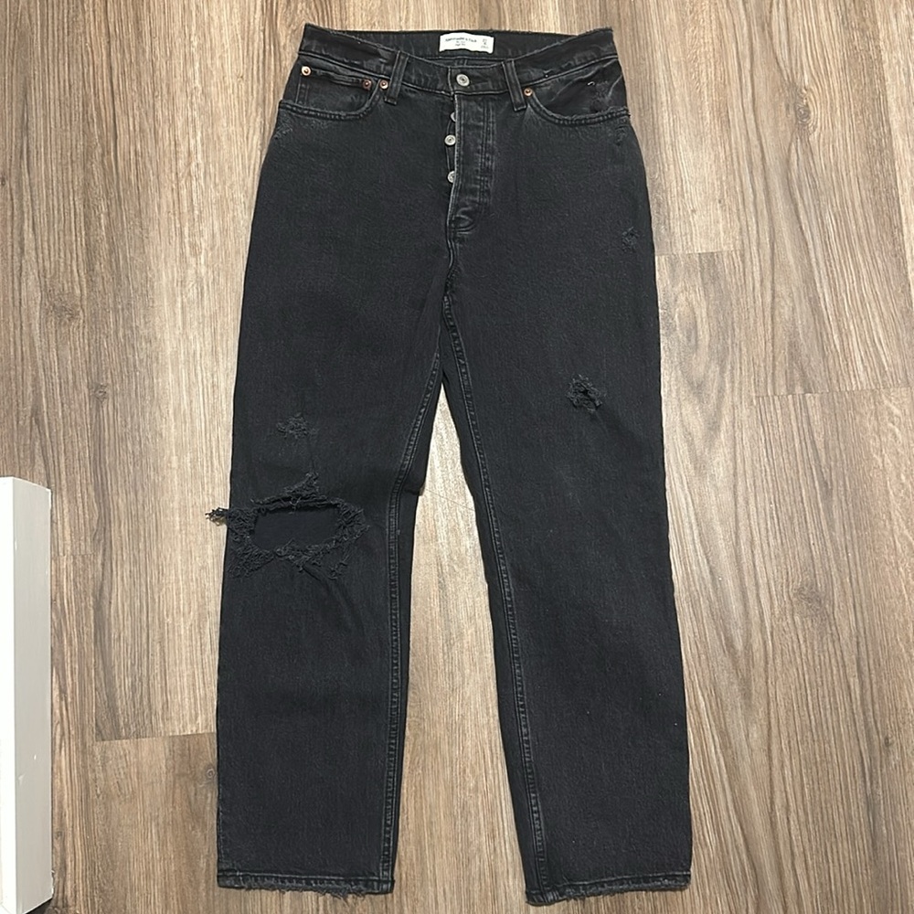 Abercrombie high rise dad jean
